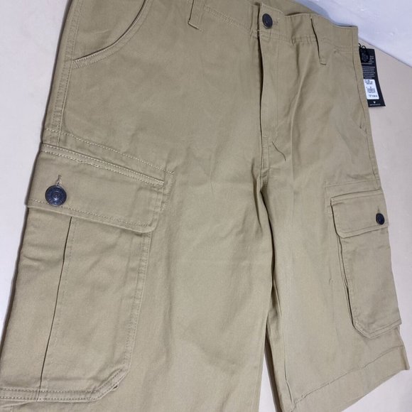 True Religion Men Cargo Khaki  Tan Shorts Size 34 $159 NWT - Picture 2 of 7